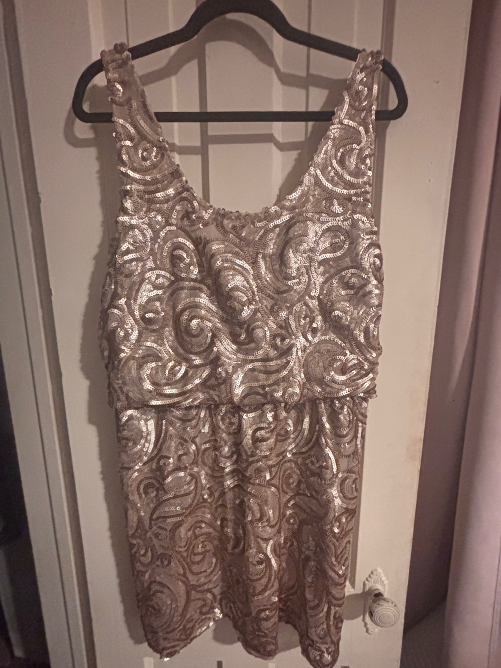 Mango Gold Sequin Sleeveless Party Dress